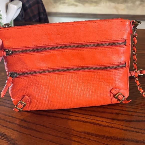 Elliott Lucca Handbags - Elliott Lucca Women's Orange Vegan Leather Crossbody Purse